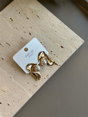 Flamex Taşlı Küpe - Beyaz