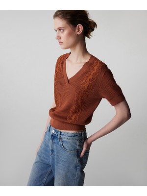 İpekyol Nakışlı ajurlu triko IS1260050082048