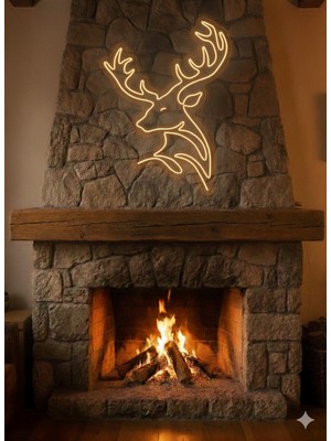 Neonled Geyik Neon LED Figür Dekoratif Aydınlatma (75X54 Cm)