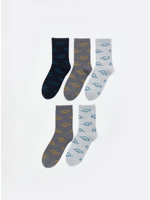 Lc Waikiki Yeni Sezon Dinozor Desenli Erkek Çocuk Soket Çorap 5'li