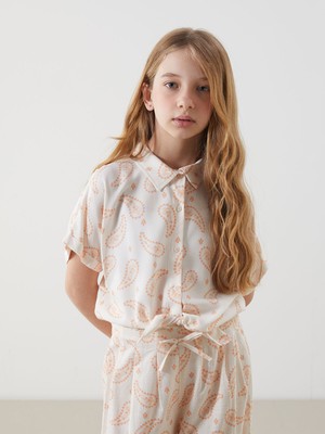 Lc Waikiki Yeni Sezon Loose Fit Viskon Kız Çocuk Gömlek