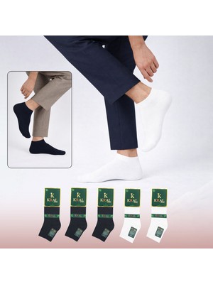 Kral Socks Erkek Bambu Patik Düz Desen (5 Çift) Dikişsiz Çorap