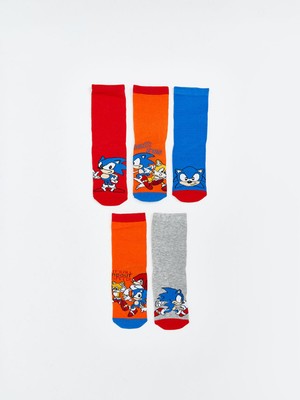 Lc Waikiki Yeni Sezon Sonic Desenli Erkek Çocuk Soket Çorap 5'li