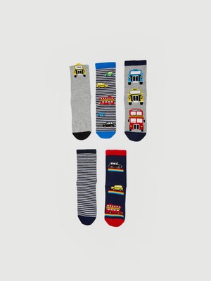 Lc Waikiki Yeni Sezon Desenli Erkek Çocuk Soket Çorap 5'li