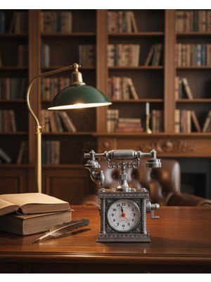 Zero Land Storozal Klasik Telefon Görünümlü Masaüstü Saat ve Alarm