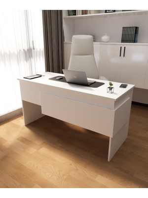 Morepp Zeus 60X144CM Çalışma Masası, Bilgisayar Masası Beyaz-Beyaz