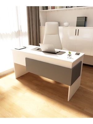 Morepp Zeus 60X144CM Çalışma Masası, Bilgisayar Masası Beyaz-Antrasit