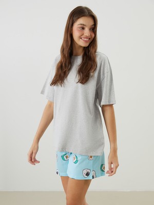 Lc Waikiki Yeni Sezon Beli Lastikli Desenli Kadın Şort Pijama Altı