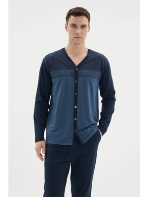 Kly Yeni Sezon 2026 Erkek Şık Tasarım Boydan Düğmeli Pijama Takımı