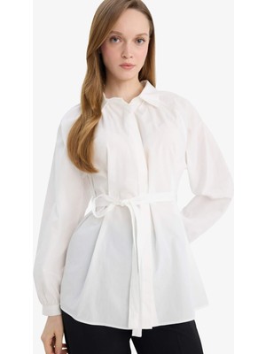 DeFacto %100 Pamuk Relax Fit Poplin Gömlek Tunik G7704AX26SP