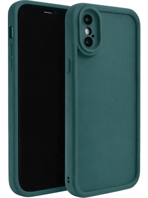 Vissona iPhone Xs Max Uyumlu Kamera Çıkıntılı Mat Silikon Telefon Kılıfı