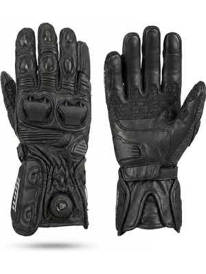 Ebakbak Motosiklet Eldiveni Black Uzun Racing Full Koruma Leather Deri Motorcu Eldiven