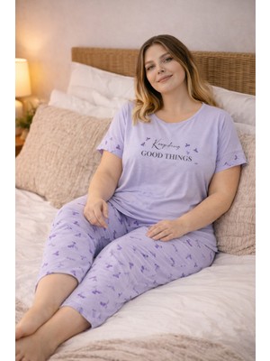 Morvarid Kadın Büyük Beden Rahat Pijama Takımı – Yumuşak Dokulu, Konforlu Ev Giyimi