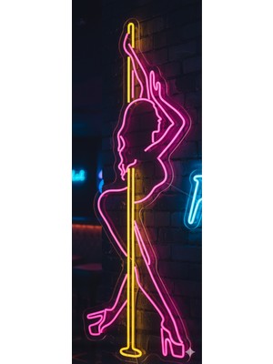 Neonled Direk Dansçısı Kadın Neon LED Figür Dekoratif Aydınlatma (95X32 Cm)