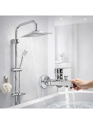 Banyo Bataryası Çeşmesi Krom Robot Duş Seti