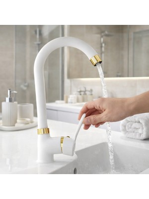 Gold Beyaz Mutfak Evye Bataryası