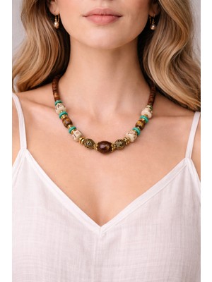 Herşey Nota Nomad Tribe – Etnik Desenli Doğal Taş Tasarım Kolye