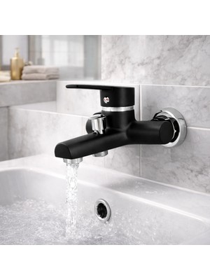 Siyah Krom Banyo Bataryası Çift Su Girişli Paslanmaz Birinci Sınıf Kaplama