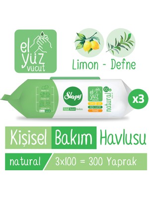 Sleepy Natural Kişisel Bakım Havlusu 3X100 (300 Yaprak)