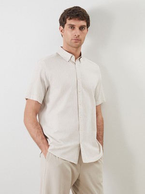 Lc Waikiki Yeni Sezon Regular Fit Keten Karışımlı Erkek Gömlek