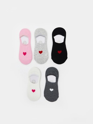 Lc Waikiki Yeni Sezon Kalp Desenli Kız Çocuk Babet Çorap 5'li