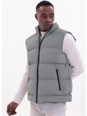 Freemen Erkek Nova Kumaş Şişme Yelek Dolgulu Fermuarlı Cepli Su ve Rüzgar Geçirmez