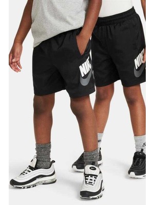 Nike Sportswear Woven Hbr Kids Short Black Astarlı Çocuk Şort Siyah