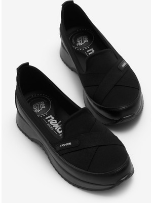 Tonny Black Kadın Siyah Kadın Siyah Ortopedik Bantlı Ayakkabı