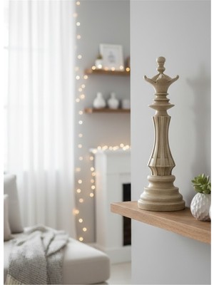 BRANDSMITHS El Yapımı Dekoratif Satranç Figürü – Vezir (Açık Ton)