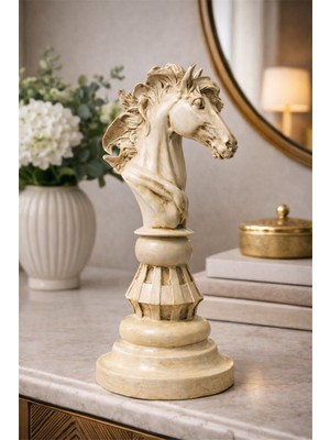 BRANDSMITHS El Yapımı Dekoratif Satranç Figürü – At (Açık Ton)