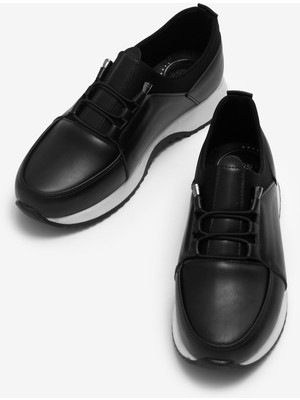 Tonny Black Kadın Siyah Termo Taban Bağcıklı Spor Ayakkabı