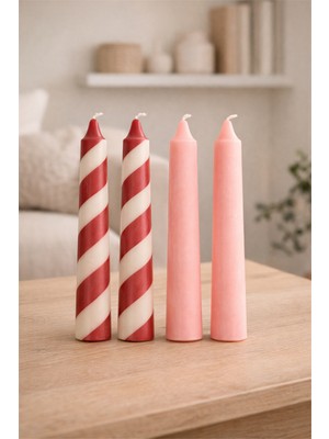 BRANDSMITHS El Yapımı Dekoratif Şamdan Mumları- 4'lü Set-