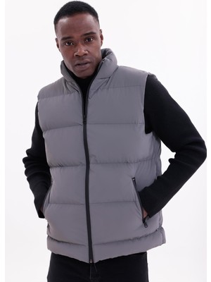 Freemen Erkek Nova Kumaş Şişme Yelek Dolgulu Fermuarlı Cepli Su ve Rüzgar Geçirmez