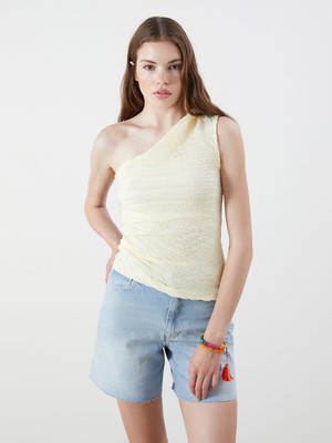 Lc Waikiki Yeni Sezon Tek Omuz Dokulu Büzgülü Bluz