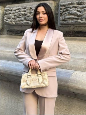Vuntal Butik Saten Şal Yakalı Ikili Takım Blazer