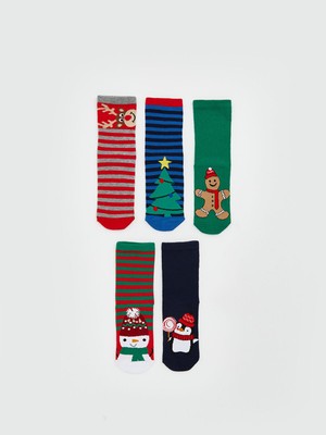 Lc Waikiki Yeni Sezon Yılbaşı Temalı Erkek Çocuk Soket Çorap 5'li