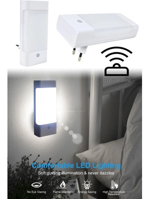 Binbirreyon LED Gece Lambası Otomatik Işık Sensörlü 13CM Beyaz Işık JH026