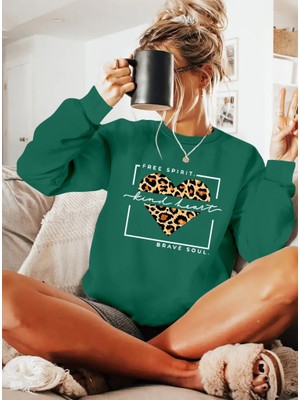 Adisia Kadın Uzun Kollu Bisiklet Yaka Desenli Viskon Iki Iplik Bluz