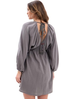 Adisia 6327 Elbise-Gri