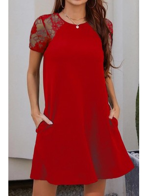 Adisia Kol Dantel Viskon Elbise