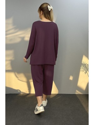 Adisia Kadın Uzun Kollu Arma Detaylı Iki Iplik Viskon Ikili Takım