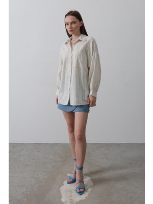 Adisia Gömlek - Bej Mavi