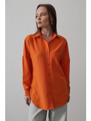 Adisia Uzun Kol Gömlek - Oranj