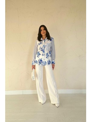 Adisia Mavi Garnili Gömlek