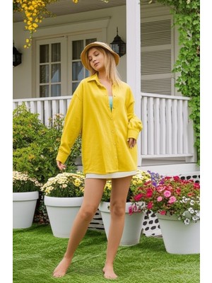 Adisia Kadın Uzun Kollu Oversize Gömlek
