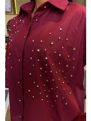 Adisia Kristal Taş Çakımlı Poplin Gömlek 3413