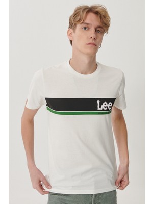 Lee Regular Fit Normal Kesim %100 Pamuk Bisiklet Yaka Sarı Tişört