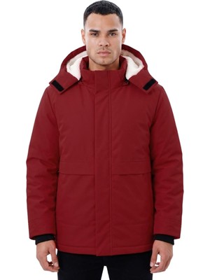 Freemen Erkek Çıkma Kapüşon Kürklü Su ve Rüzgar Geçirmez Kol Ucu Ribanalı Mont