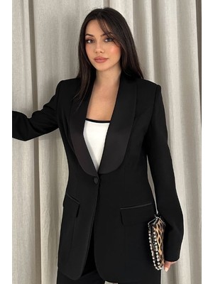 Vuntal Butik Saten Şal Yakalı Ikili Takım Blazer