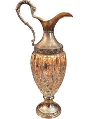 TT Italyan Distellerie Buton Milano Kristal Gümüş Kaplama Ördek Başlı Karaf